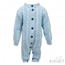 RM16-B: Blue Long Sleeve Knitted Romper (0-12 Months)